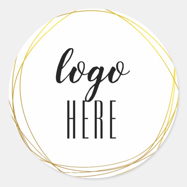 Gold Circle Rings Border Glitzer Custom Logo Runder Aufkleber (Vorderseite)