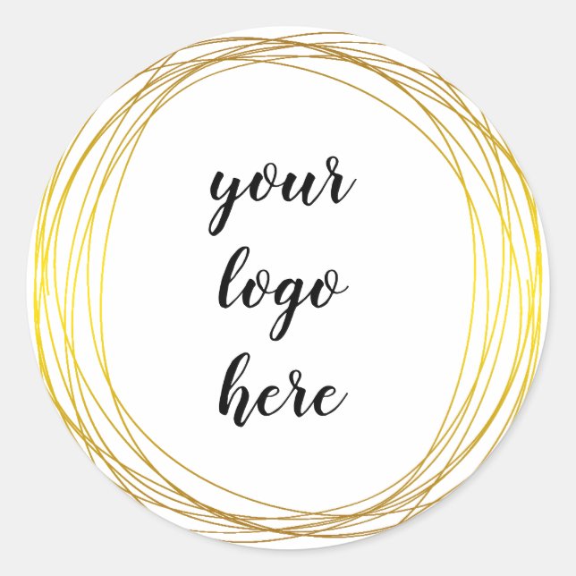 Gold Circle Rings Border Glitzer Custom Logo Runder Aufkleber (Vorderseite)