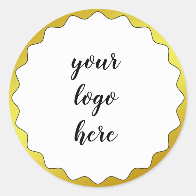 Gold Circle Rings Border Glitzer Custom Logo Runder Aufkleber (Vorderseite)