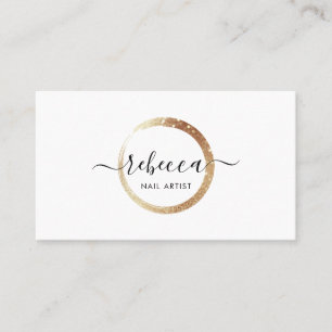 Gold Circle Schriftname Make-up Nägel Schönheit  Visitenkarte