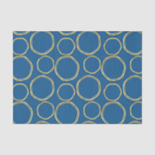 Gold Circles & Bright Blue Modern Seidenpapier