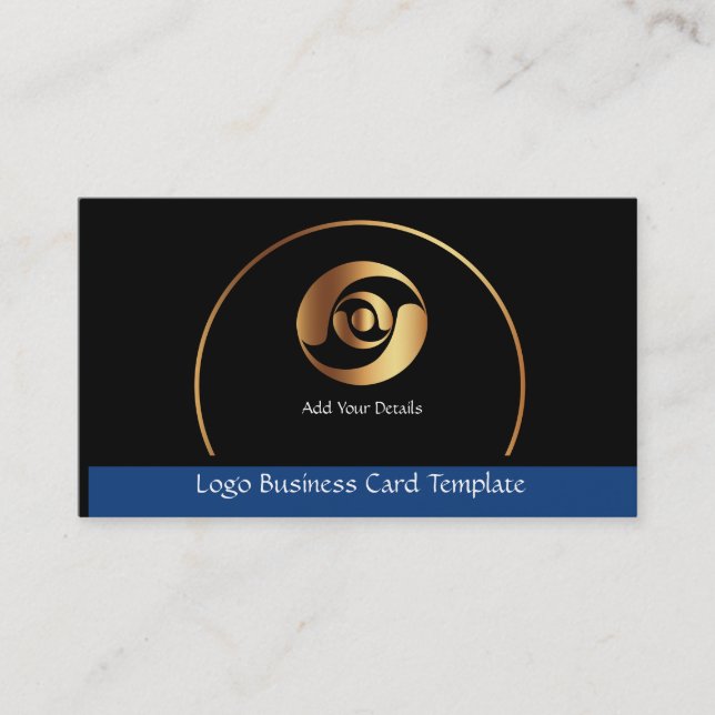 Gold Circles Corporate Logo - einfaches Gold-Logo Visitenkarte (Vorderseite)