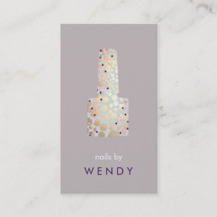 Gold Circles Polnische Flasche Nail Bar Manicurist Visitenkarte