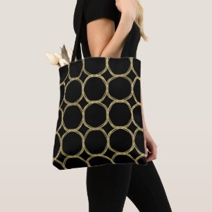 Gold Circles & Sleek Black Modern Chic