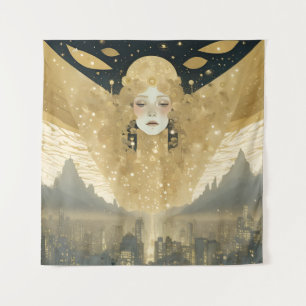 Gold City Angel Tapestry Wandteppich