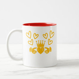 Gold Claddagh Ring Coffee Mug Zweifarbige Tasse