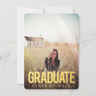 GOLD CLASS OF 2015 ABSCHLUSS FOTO INVITE EINLADUNG