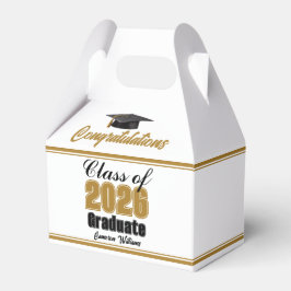 Gold Class of 2026 Custom Graduation Party Geschenkschachtel