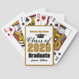 Gold Class of 2026 Custom Graduation Party Spielkarten