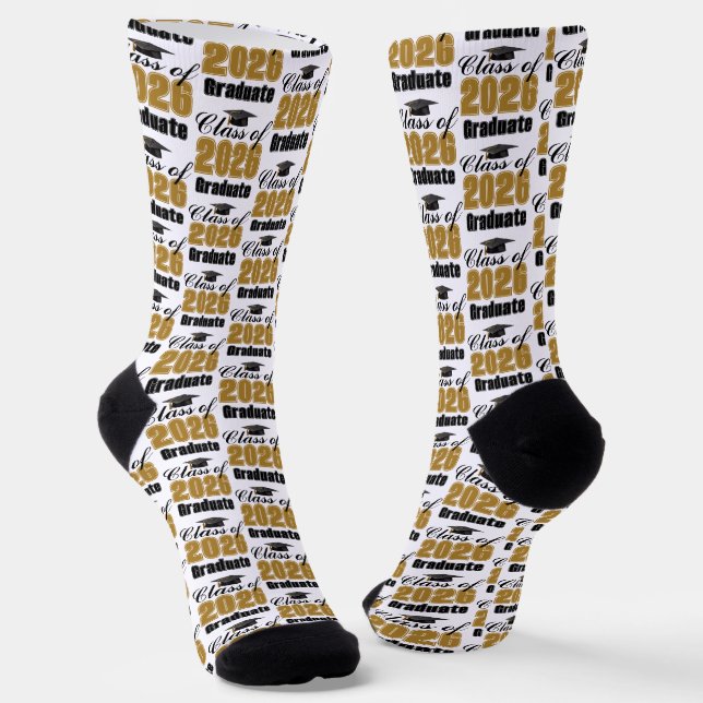 Gold Class of 2026 Graduation Socken (Gewinkelt)