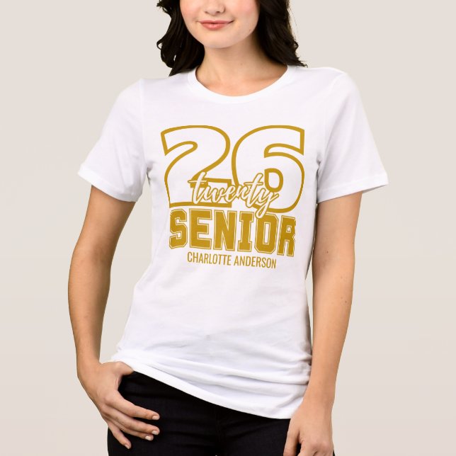 Gold Class of 2026 Graduation  Tri-Blend Shirt (Vorderseite)