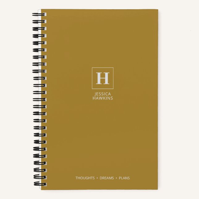 Gold Classic Monogram Notizbuch (Vorderseite)