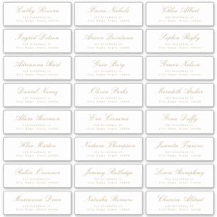 Gold Classic Skript Hochzeitsgast-Adresse-Label Aufkleber