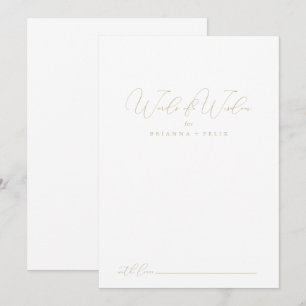 Gold Classy Chic Hochzeitsworte der Weisheit Hinweiskarte