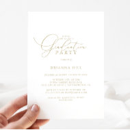 Gold Classy Chic Minimalistisch Graduation Party Einladung