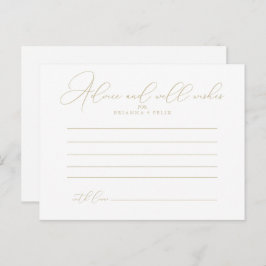 Gold Classy Chic Wedding Advice Card Postkarte