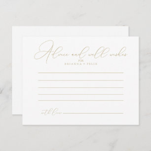 Gold Classy Chic Wedding Advice Card Postkarte