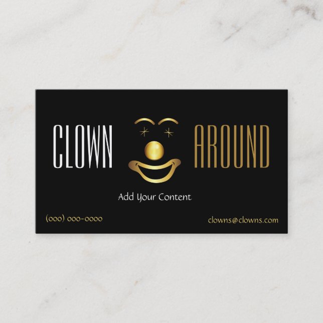 Gold Classy Clown Logo Visitenkarte (Vorderseite)