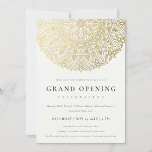 Gold Classy Verziert Mandala Grand Opening Einladu Dankeskarte