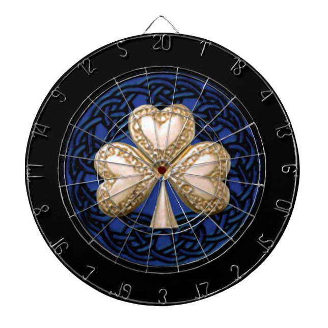 Gold Clover Celtic Knots Dart Board Dartscheibe (vorne)