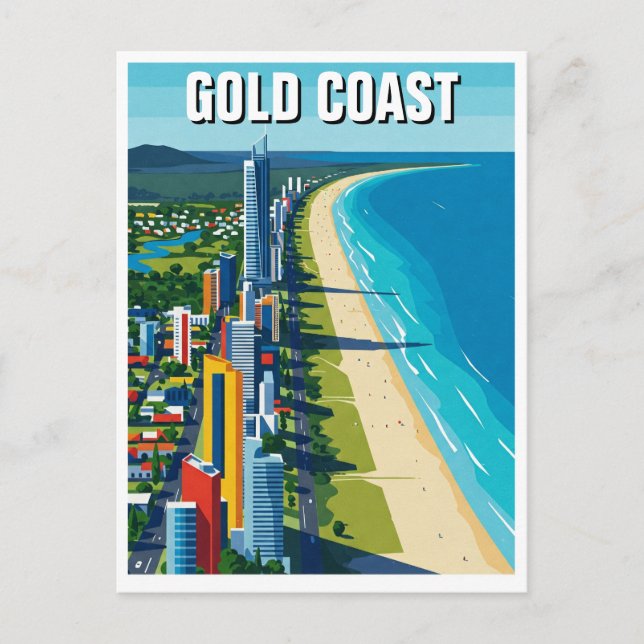 Gold Coast Australia Reisen Abstraktes Design Postkarte (Vorderseite)