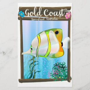 Gold Coast Australia Reiseplakat. Briefpapier
