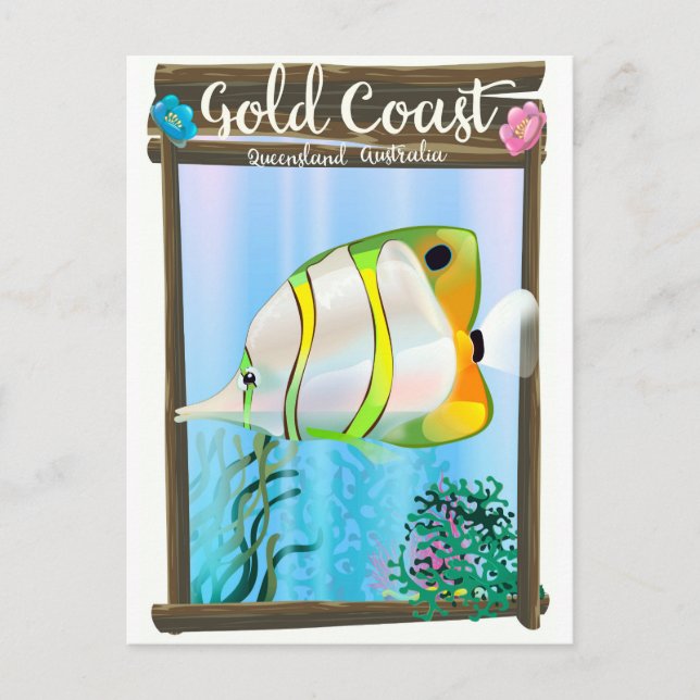 Gold Coast Australia Reiseplakat. Postkarte (Vorderseite)