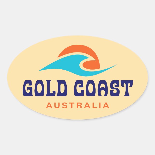 Gold Coast Australien Ovaler Aufkleber (Vorderseite)