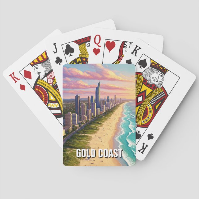 Gold Coast Australien Reise Spielkarten (Rückseite)