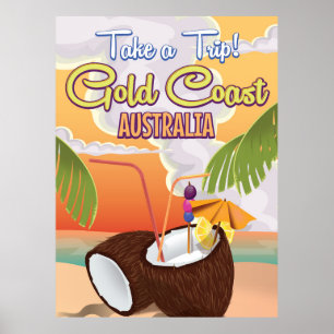 Gold Coast, Australien Reiseplakat Poster