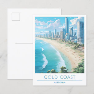 Gold Coast Australien Vintage Reise Postkarte