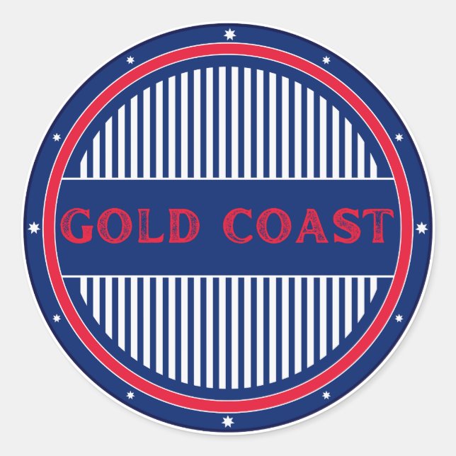 Gold Coast City Pride Emblem – Australische Identi Runder Aufkleber (Vorderseite)