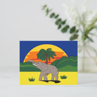 Gold Coast Elephant and Palm Tree Postcard Postkarte