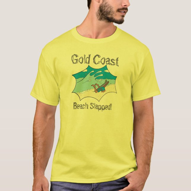 Gold- Coaststrand schlug SurferWipeout? T-Shirt (Vorderseite)