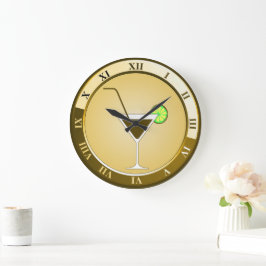 Gold Cocktail Bar Clock Große Wanduhr