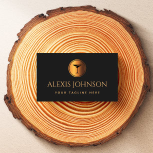 Gold Cocktail Drink Logo Glass Event Barkeeper Bus Visitenkarte