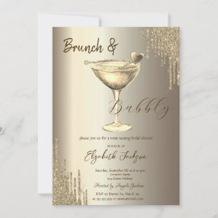 Gold Cocktail Herzstück Glitzer Tropfen Bacheloret Einladung