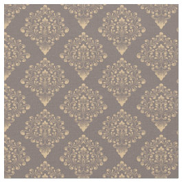 Gold Coffee Damask Stoff