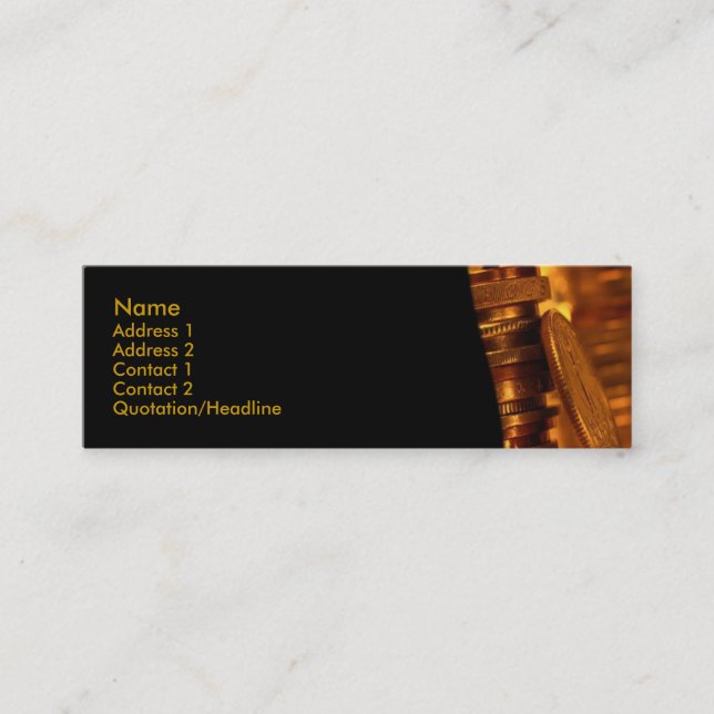 Gold Coins Business Card Mini Visitenkarte (Vorderseite)