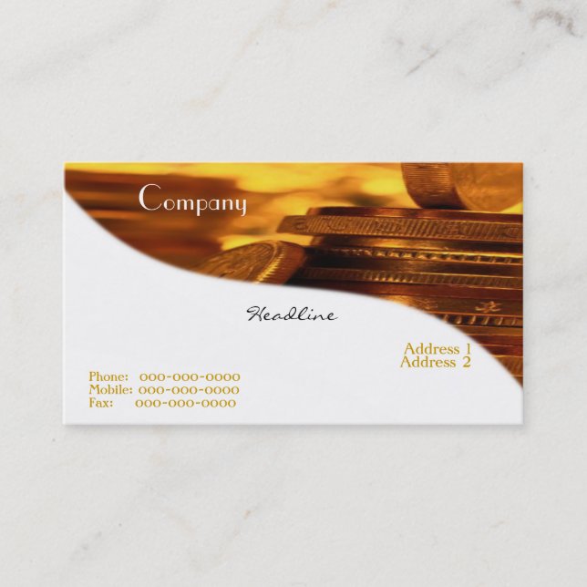 Gold Coins Business Card Visitenkarte (Vorderseite)