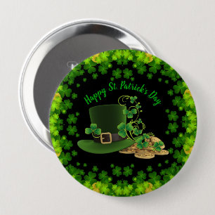 Gold Coins & Kleeblatts St. Patrick's Day Button