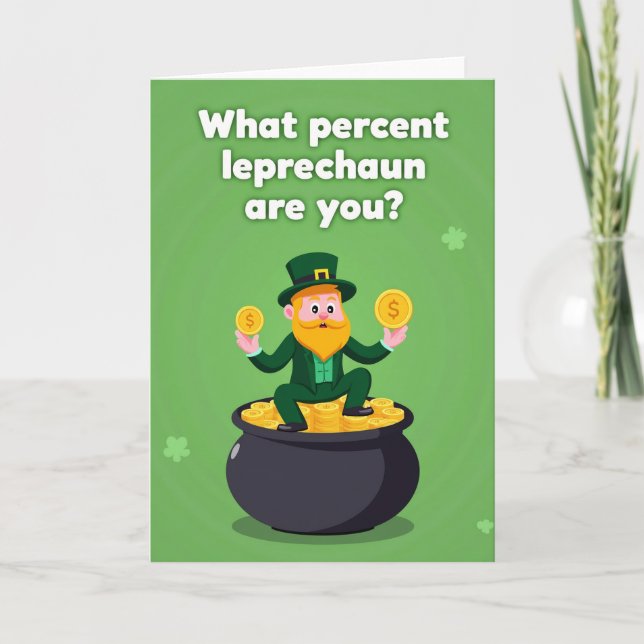 Gold Coins Leprechaun Fun Card Karte (Vorderseite)