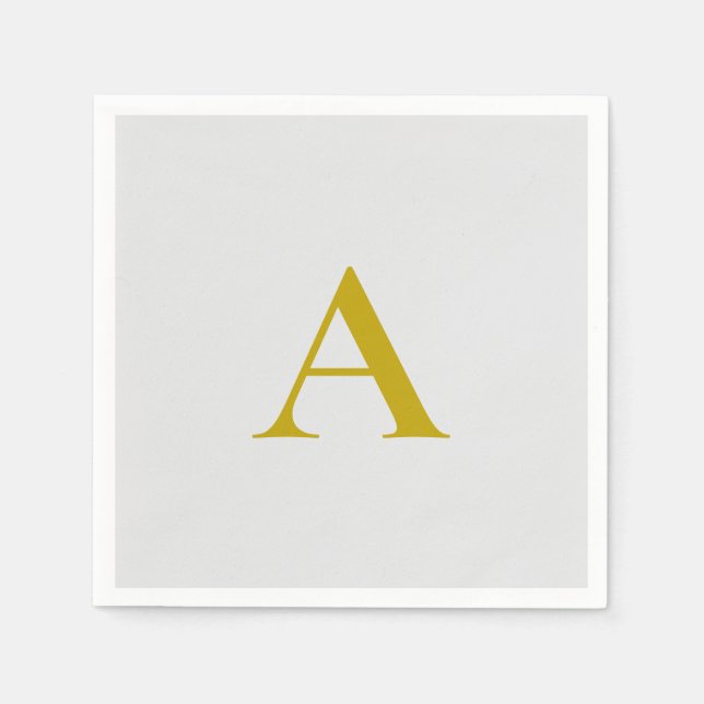 Gold Color Custom Monogram Initial Letter Serviette (Vorderseite)