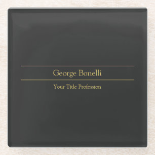 Gold Color Gray Classic Personal Customize Chic Glasuntersetzer