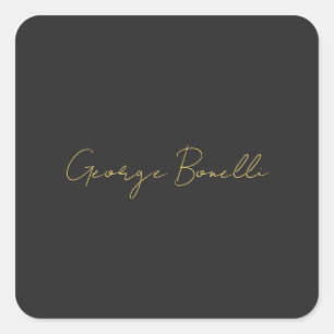 Gold Color Gray Classic Personal Customize Chic Quadratischer Aufkleber