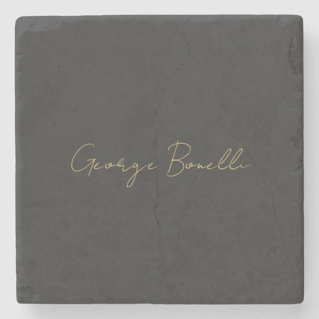 Gold Color Gray Classic Personal Customize Chic Steinuntersetzer (Vorderseite)