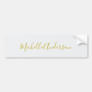 Gold Color Modern Minimalistischer Handschriftname Autoaufkleber
