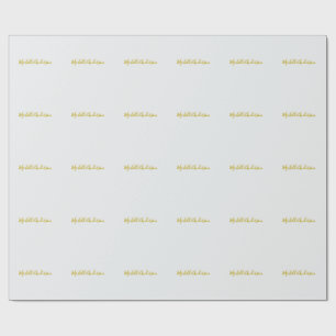 Gold Color Modern Minimalistischer Handschriftname Geschenkpapier
