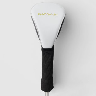 Gold Color Modern Minimalistischer Handschriftname Golf Headcover