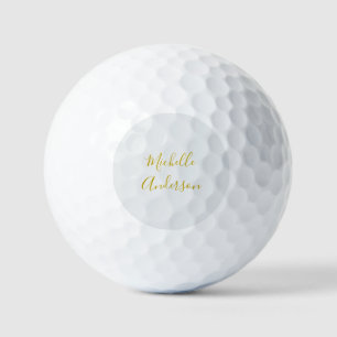 Gold Color Modern Minimalistischer Handschriftname Golfball